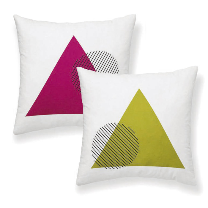 Pack 2 fundas de cojín decoTRIANGLE PISTACHO Nordic-Home