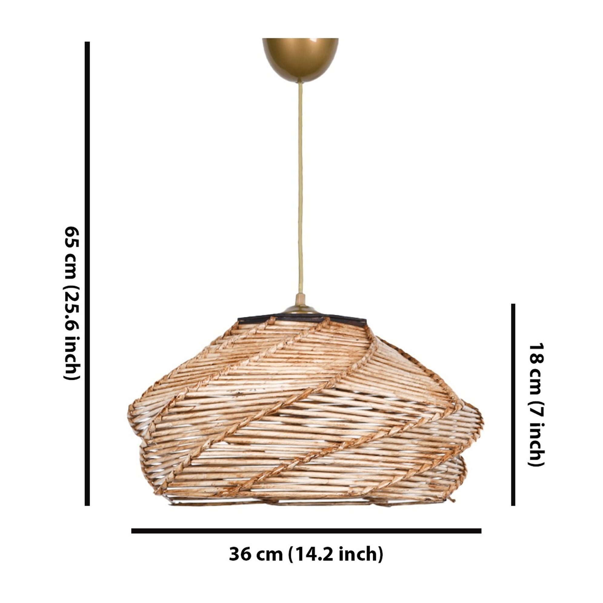 Lámpara de techo con madera, beige, colección Ness, 36x36x65, casquillo E 27 Max 45 - 60