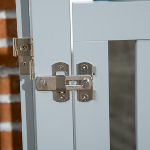 Barrière de sécurité chien pliable modulable autoportante avec porte max. 205 x 60 cm MDF gris