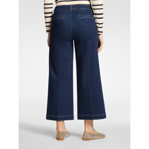 Elena Mirò - Jeans cropped de pierna ancha, "Wanda" - Azul