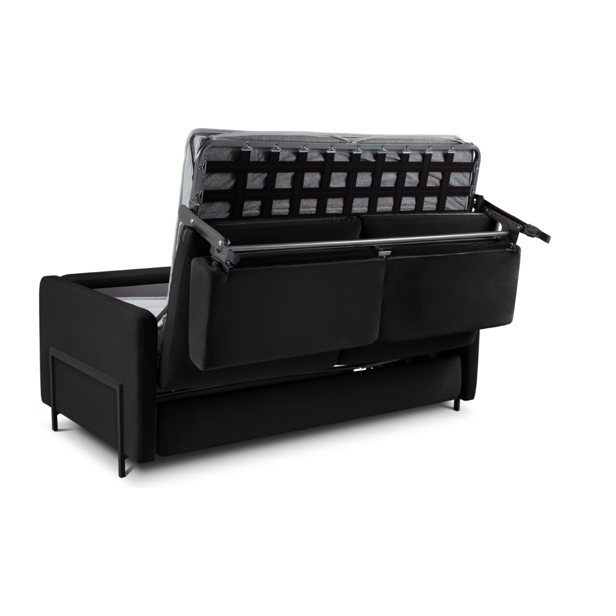 Canapé convertible "Yanis" 2 places en velours noir