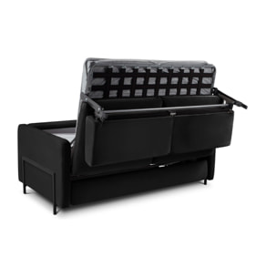 Canapé convertible "Yanis" 2 places en velours noir
