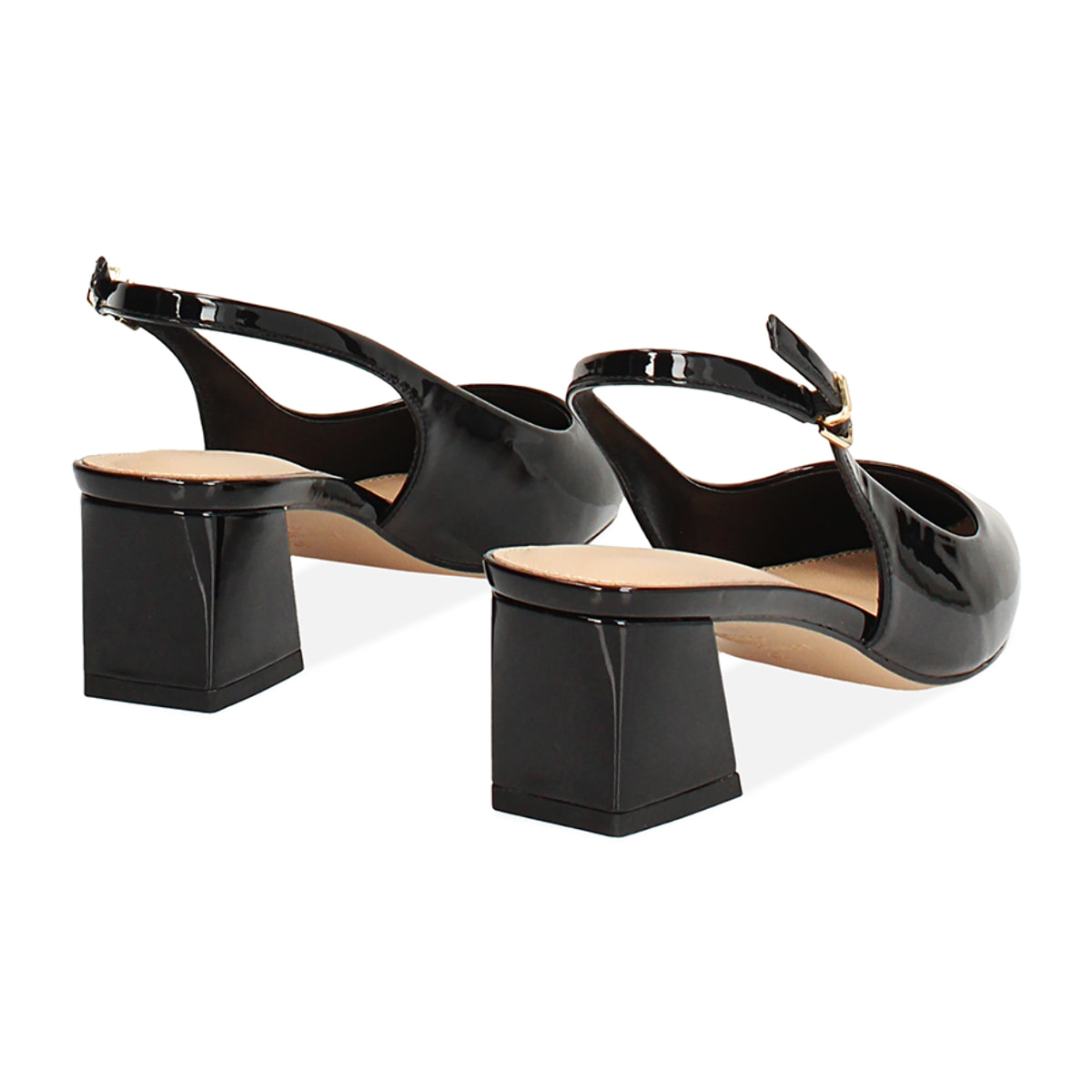 Zapato destalonado negro tacón 4,9 cm