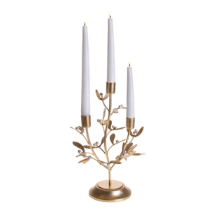 Porta candele x 3 23xh.30 con vischio - Pezzi 1 - ORO - Bianchi Dino SpA