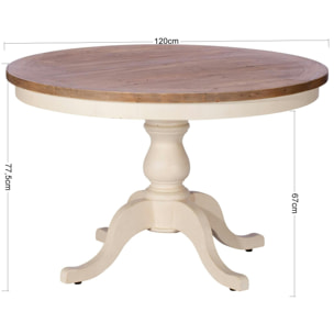 Table à manger ronde blanche D120 cm BRISTOL