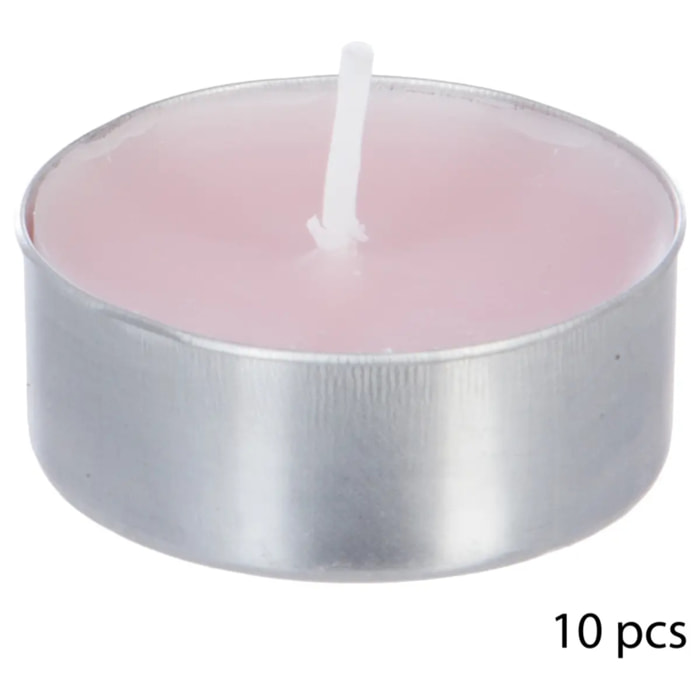 Lot de 10 bougies parfumées rose 150g