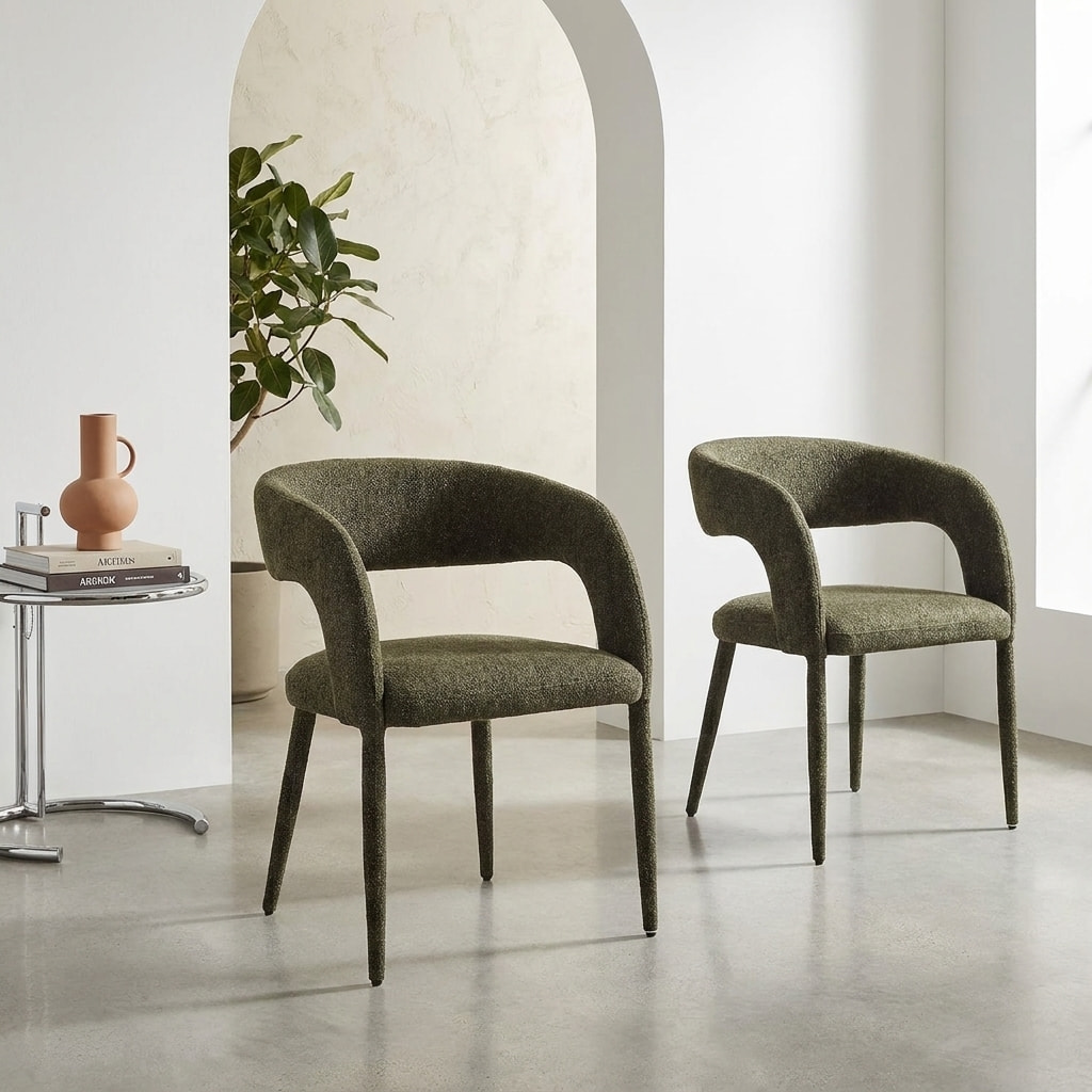Fauteuil contemporain tissu (lot de 2) ALESSIA