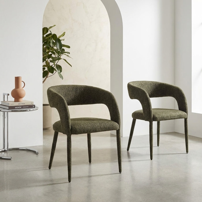 Fauteuil contemporain tissu (lot de 2) ALESSIA