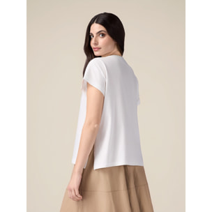 Oltre - T-shirt with jewel embroidery - Blanco