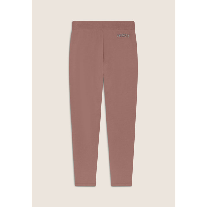 Pantaloni Sportivi Fondo Dritto con Dettagli in Strass