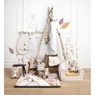 Tapis de chambre enfant Tipi 130x90cm en acrylique beige