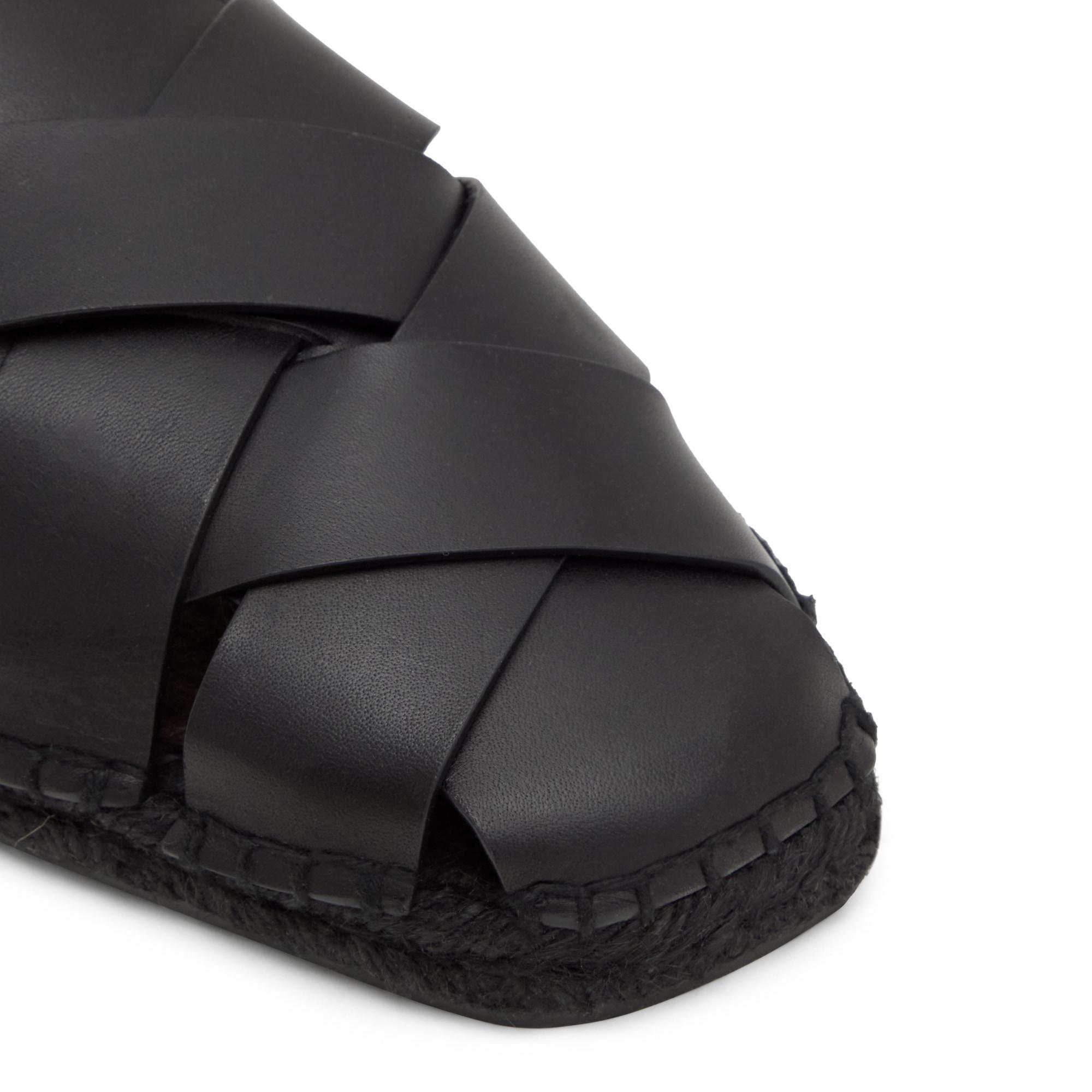 Alpargata plana Percy con tiras cruzadas en vaqueta