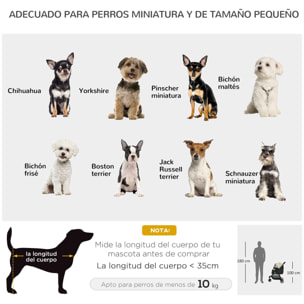 Carrito para Perros Plegable Cochecito para Mascotas Carrito para Perros Pequeños con Cesta de Almacenaje Ventana de Malla Cubierta para Lluvia y 2 Ruedas Universales 80,5x51,5x100 cm Caqui