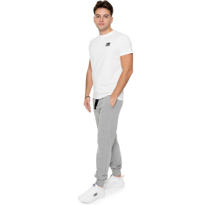 T-shirt da uomo in cotone elasticizzato a manica corta con logo piccolo "Basic"