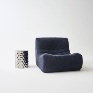 Table d'appoint. bout de canapé. table de chevet acier émaillé chromé Ø33 x H 41cm - Mira