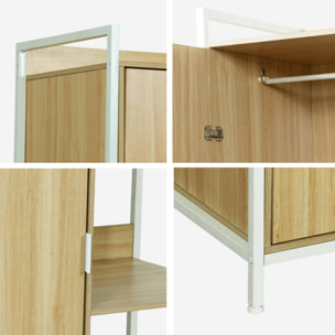 Module dressing blanc avec 1 penderie. 6 étagères et 1 porte. L 100 x P 48 x H 190 cm