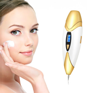 Bolígrafo eléctrico para eliminar imperfecciones de la piel ( lunares, manchas, berrugas, pecas, etc.). Con batería recargable y 9 niveles de intensidad. Incluye 10 agujas finas y 1 gruesa.