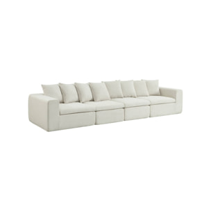 Canapé compressé modulable tissu chenille 5 places MOVI