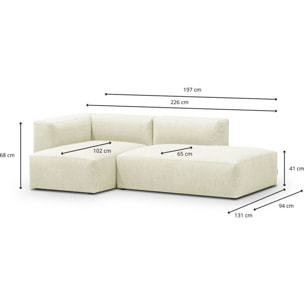Canapé d'angle à gauche modulable 3/4 places en tissu - MODULO NEW