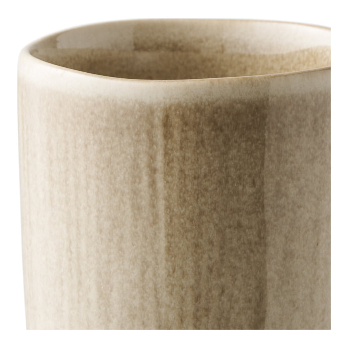 Set 4 tazze Viola in stoneware beige senza manico ø8x9,5 cm