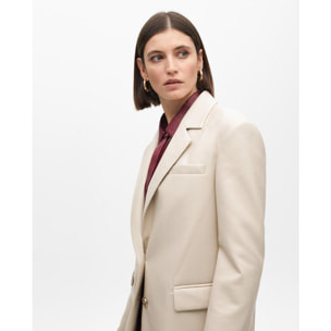 Blazer Dritto Effetto Pelle