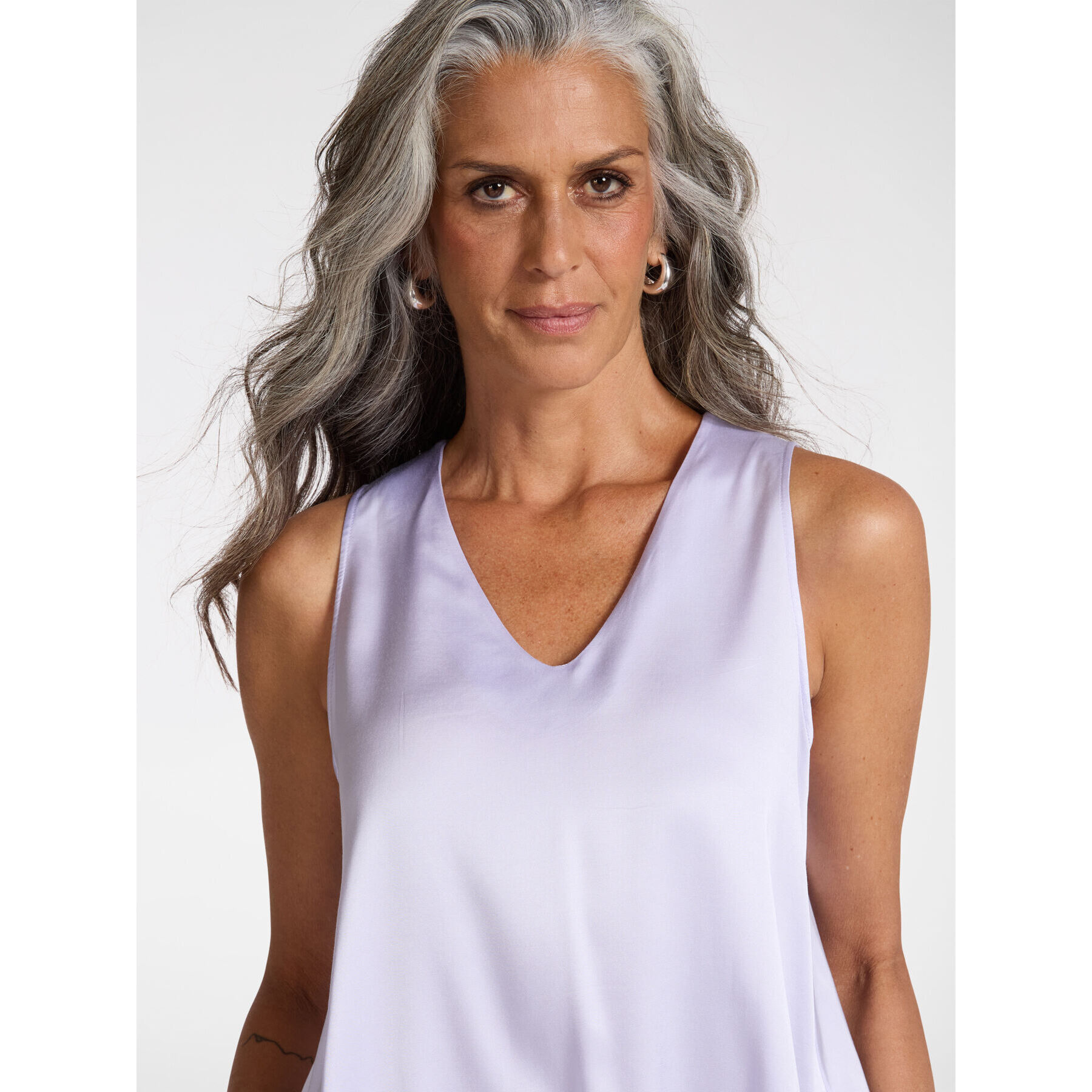 Elena Mirò - Top de raso de viscosa - Violeta