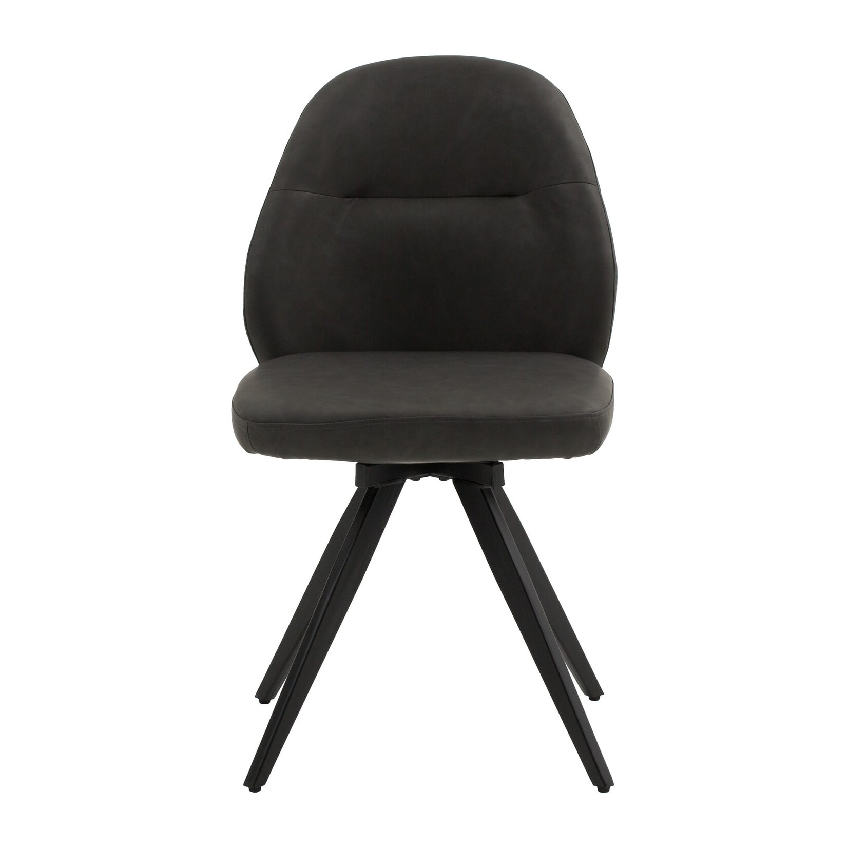 Set di 2 sedie girevoli ZENNENDAL in similpelle antracite e gambe in metallo nero