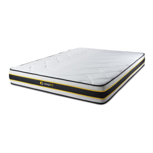 Matelas Hybride - Confort ferme et accueil ferme - 22 d'épaisseur, 3 zones de confort - Soutien point par point - 2 places