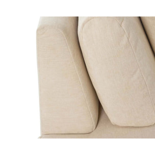 Santorini - canapé modulable d'angle droit + pouf - 4 places - en tissu texturé - Beige