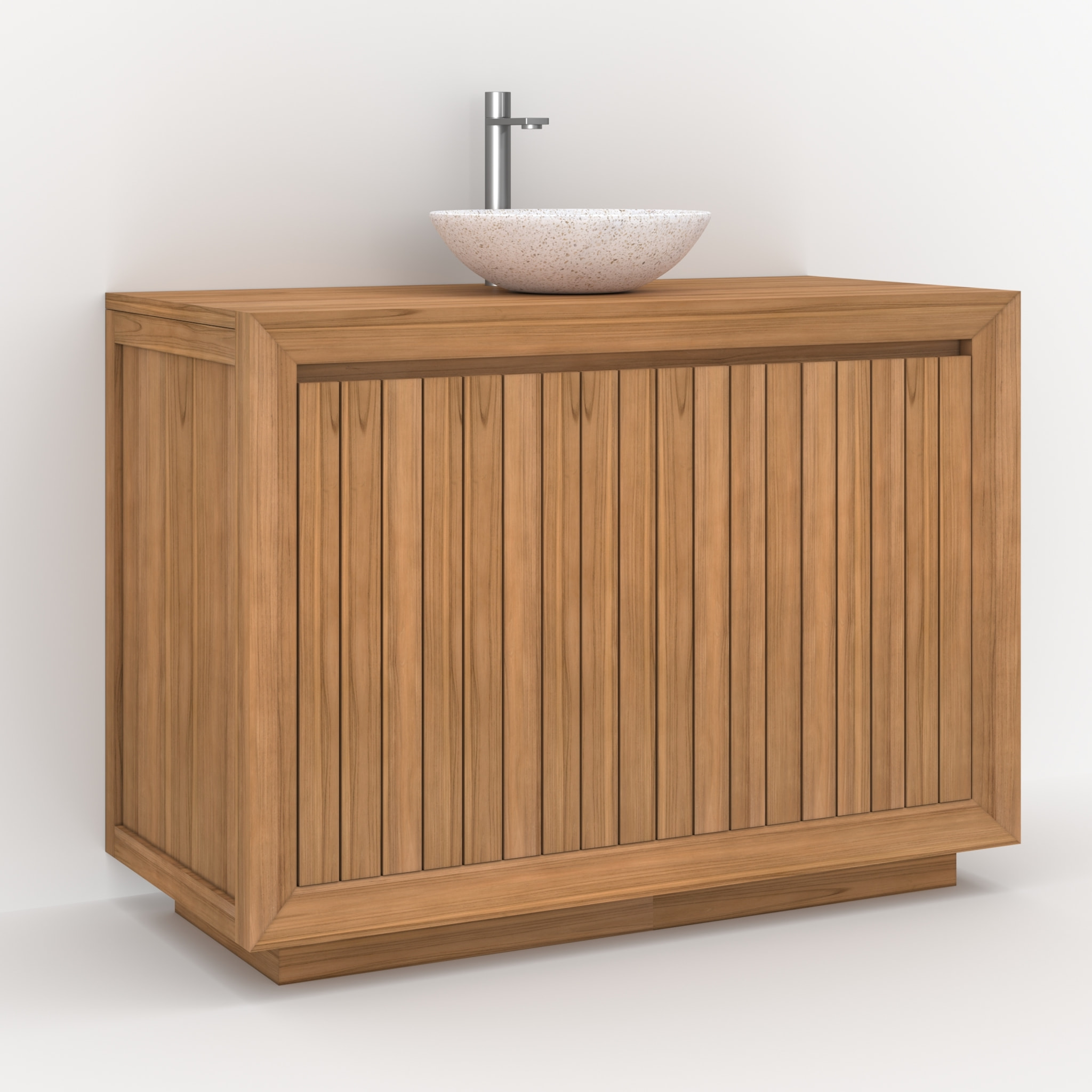 Meuble de salle de bain en bois de teck 110 cm - Pernelle