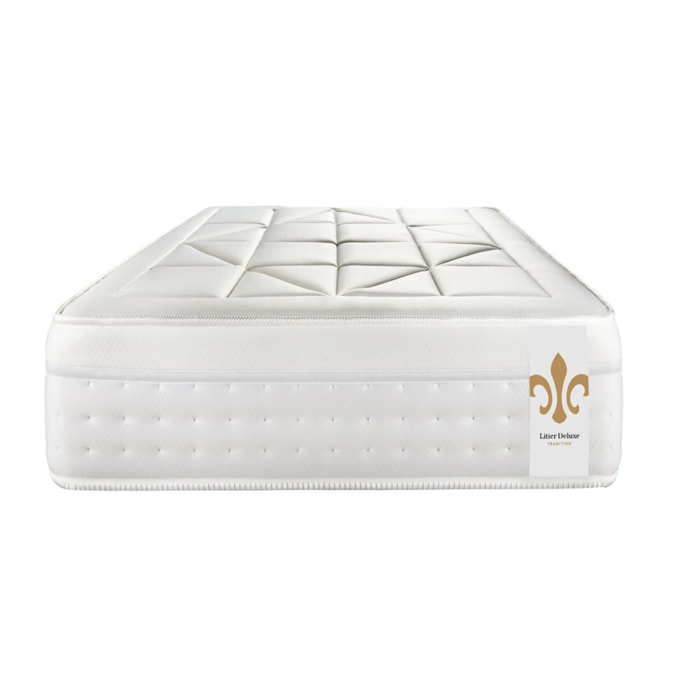 Matelas Vingt-Huit - 28cm - Ressorts ensachés et mémoire de forme - Tensions allégées - Soutien Ferme