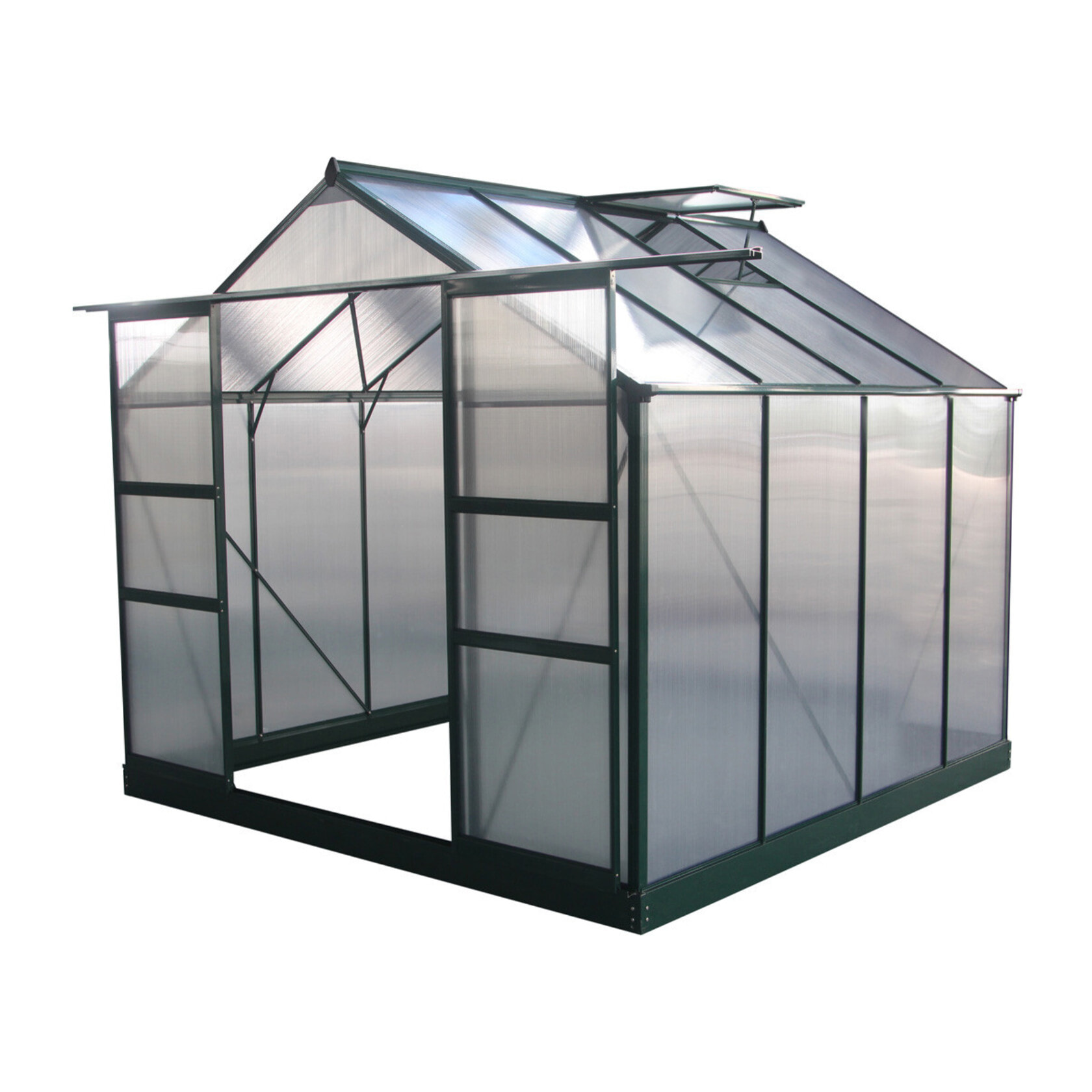 Serre jardin polycarbonate "Dahlia" Vert Sapin 6,15 m²