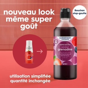 Concentré SODASTREAM saveur grenadine sans sucres 440mL