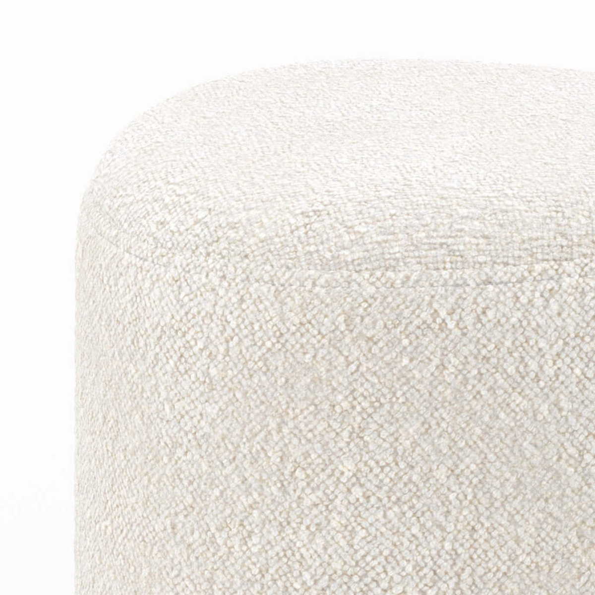 Pouf en tissu bouclé beige - Emmy
