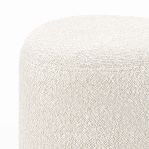 Pouf en tissu bouclé beige - Emmy