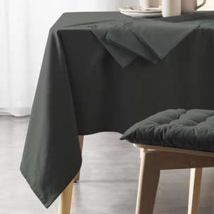 Nappe unie en coton recyclé - Gris anthracite