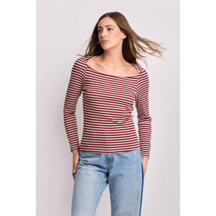 Kocca - T-shirt fantasia a righe Donna, Righe, Scollo ampio