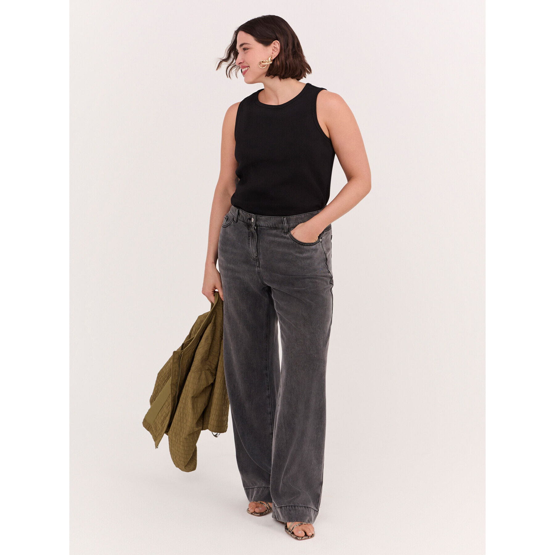 Fiorella Rubino - Top in jersey di cotone a costine - Nero