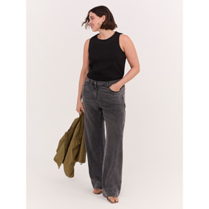 Fiorella Rubino - Top in jersey di cotone a costine - Nero