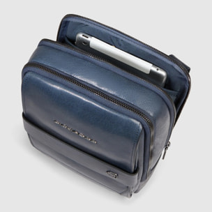 Piquadro Borsello in pelle porta iPad®mini con tasca per AirPods® e protezione RFID