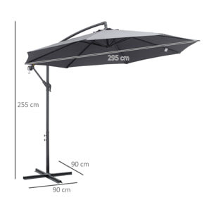 Parasol déporté octogonal – Design pratique – Ø3 m