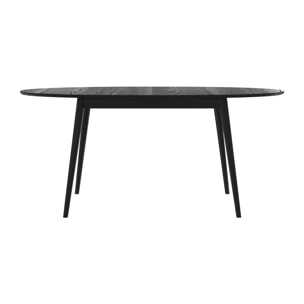 Table ovale Eddy 6/8 personnes extensible en bois noir 170/200 cm