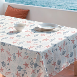 Nappe imprimée anti-tâches BRISA ROUGE