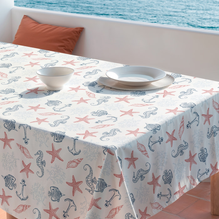 Nappe imprimée anti-tâches BRISA ROUGE