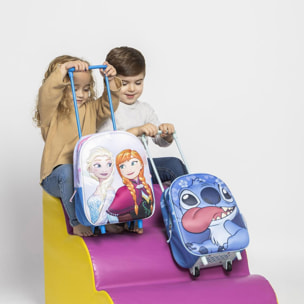 Mochila infantil trolley 3d stitch, unisex niños, azul, pequeña