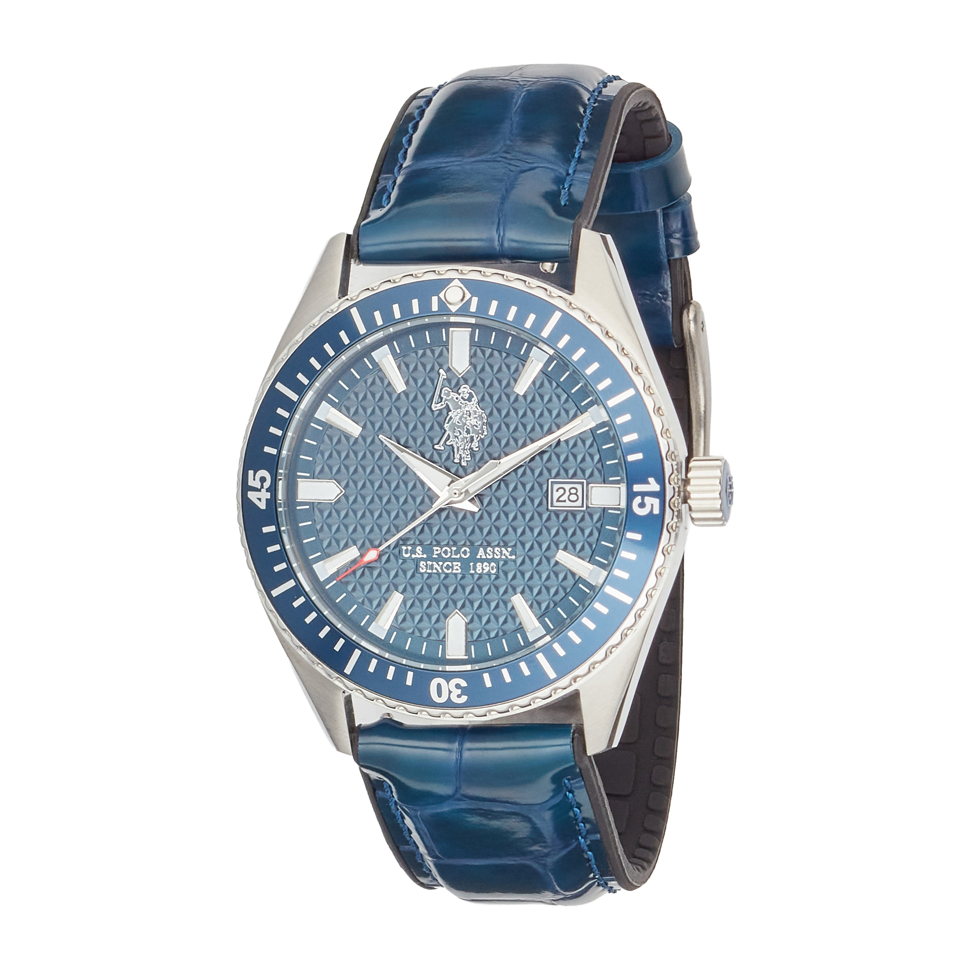 Orologio U.S. Polo Assn. in pelle blu