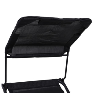 Fauteuil à bascule pliable de jardin noir