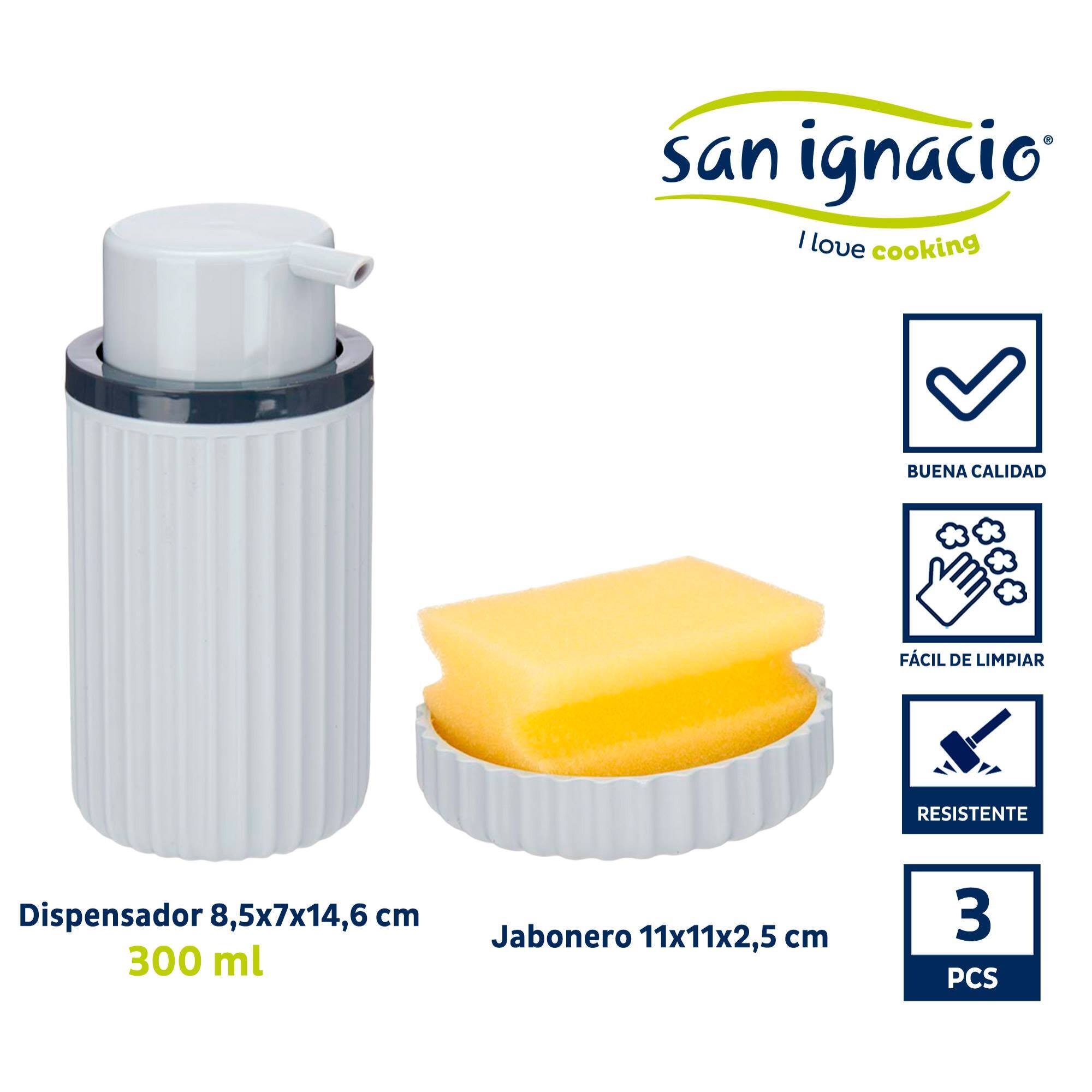 Set cocina dosificador con estropajo gri colección kinvara