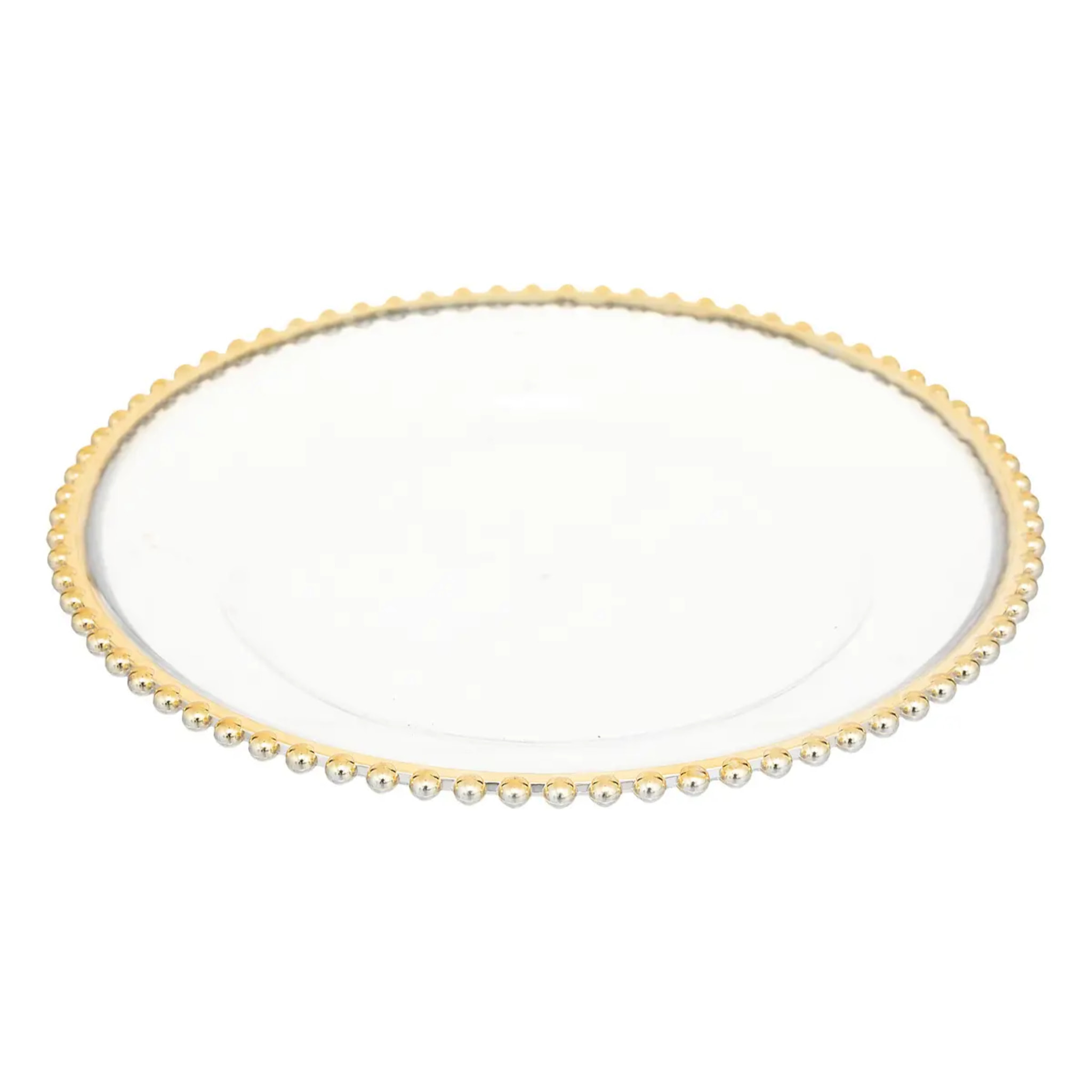 Assiette de présentation "Ballet enchanté" D32cm bord billes dorées