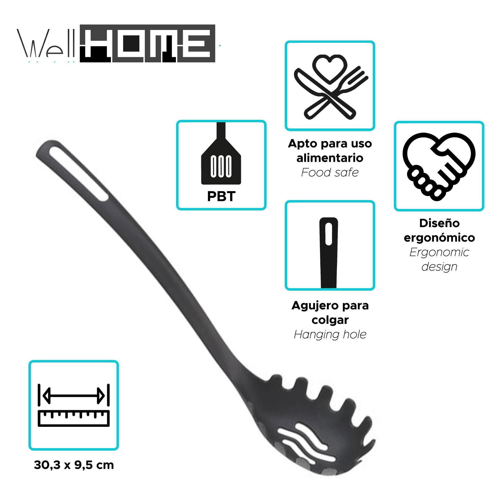 set de 3 sartenes ø16ø20ø24cm de aluminio prensado en cobre metalizado + 6 utensilios de cocina en pbt color negro